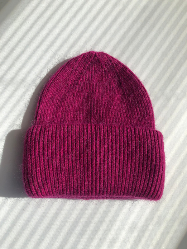 Royal Angora Beanie: Burgundy