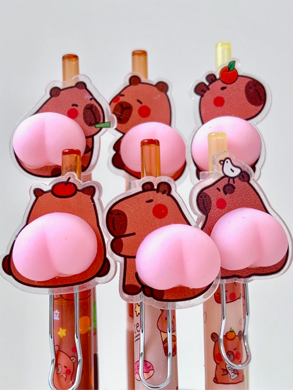 Capybara Squishy Butt Gel Pen: Assorted