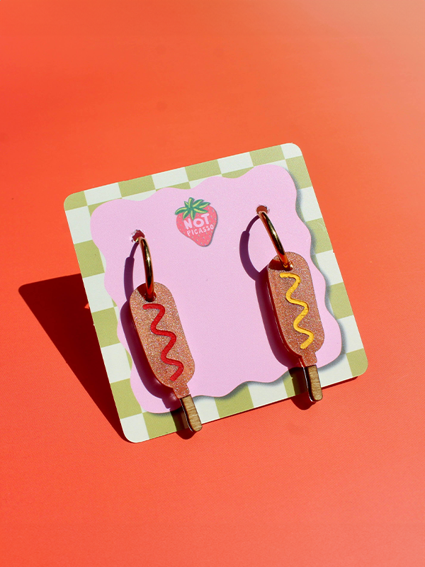 Corndog Earrings