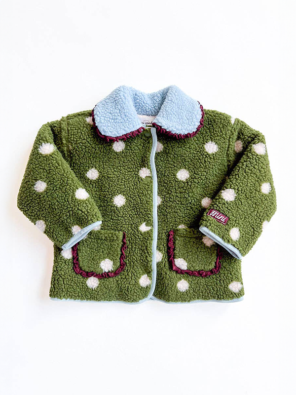Polka Dot Printed Fleece Jacket