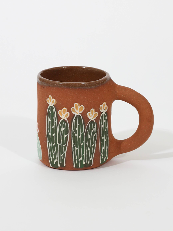 Colorful Cactus House Mug: Orange