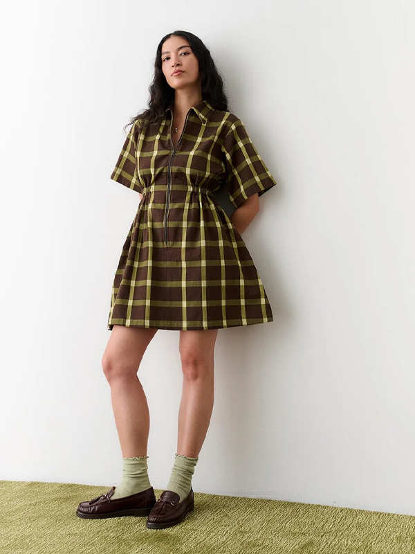 Noble Adult Utility Dress: Chocolate Plaid