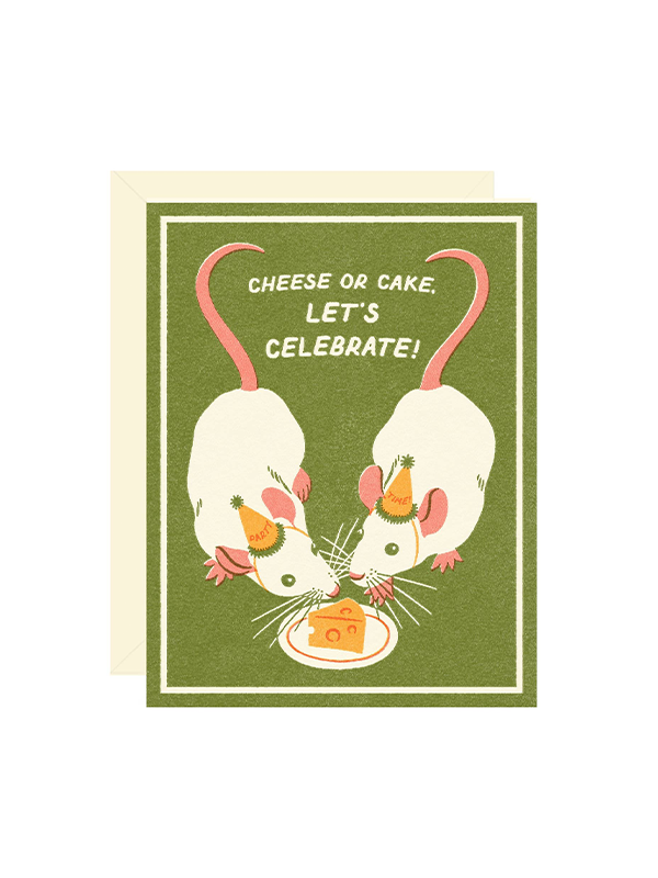 Celebration Cheese or Cake Mice Card