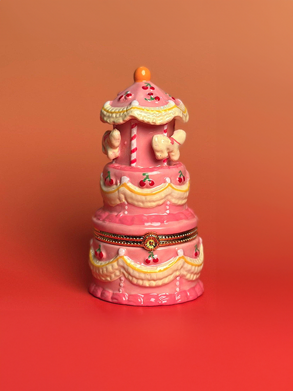 Trinket Box: Pink Carousel Cake