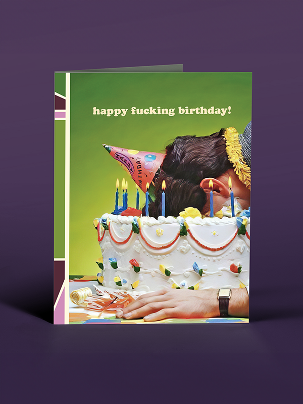 Face in Cake Birthday Card