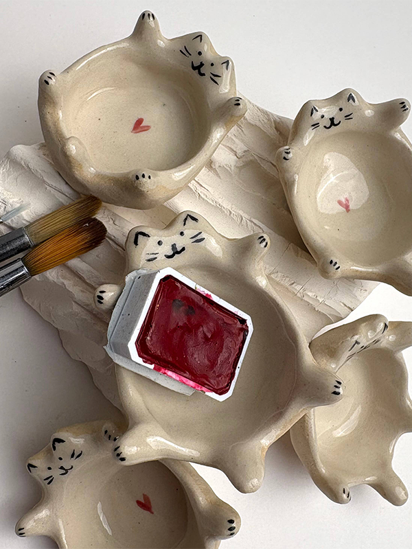 Mini Ceramic Cat Palette