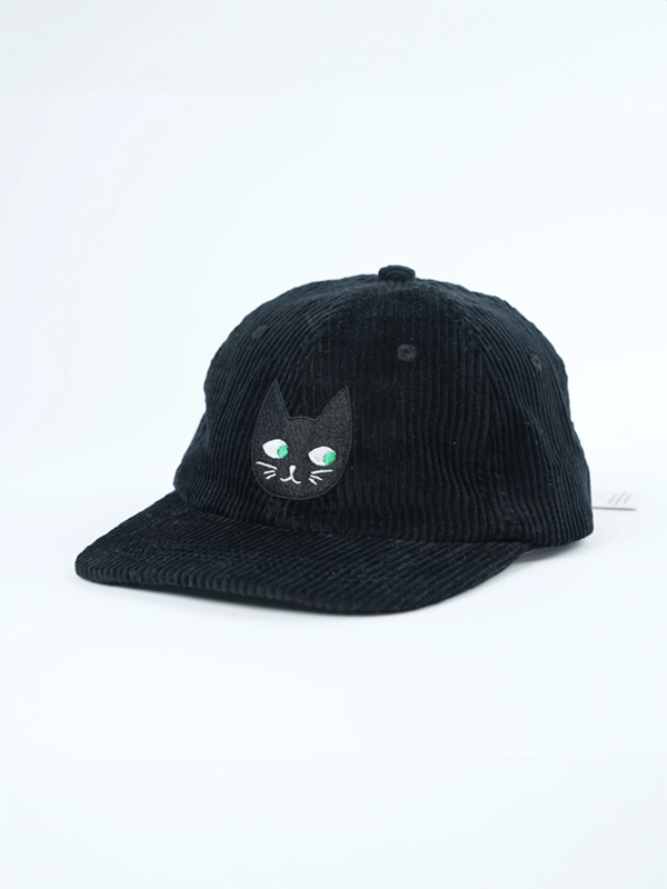 Kids Black Cat Corduroy Hat
