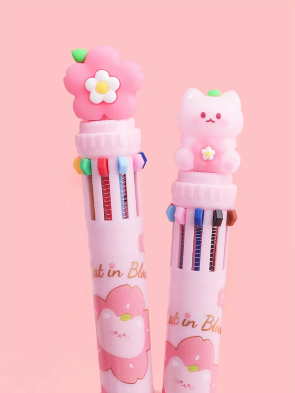 10 Color Ball Pen: Sakura Cat (Assorted)