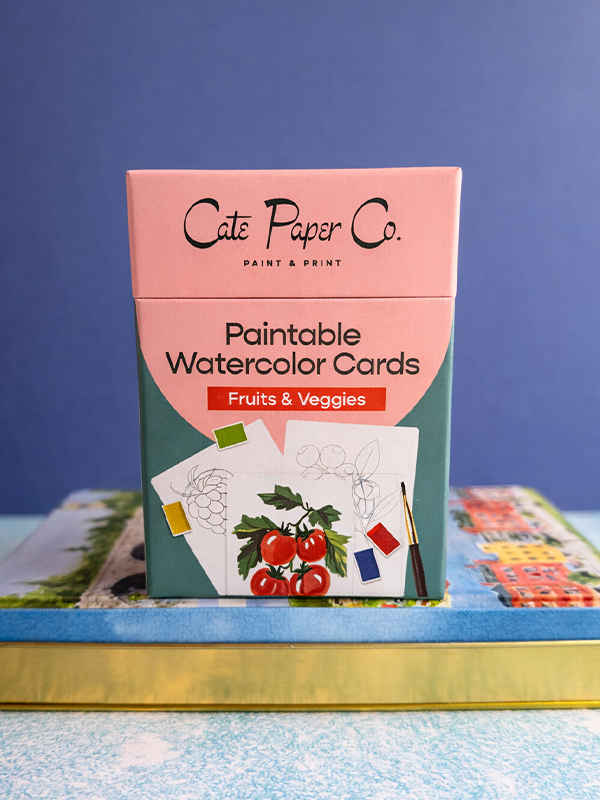 Paintable Watercolor Card Deck: Fruits and Veggies