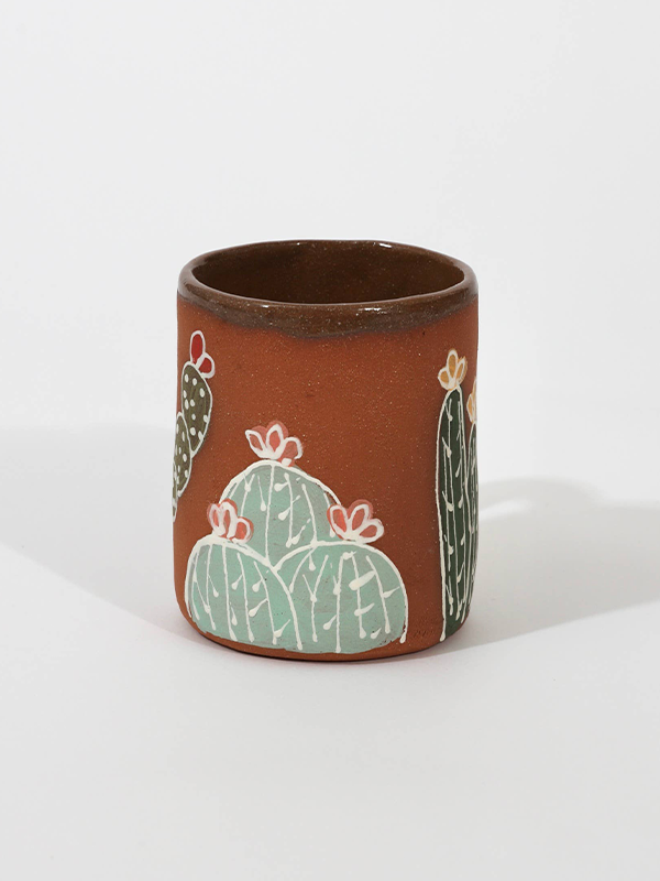 Colorful Cactus House Mug: Orange
