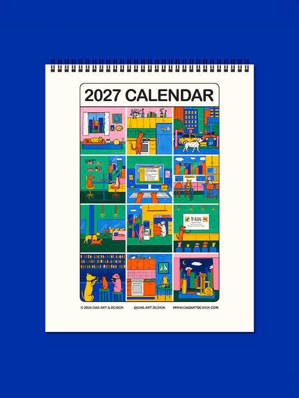 2027 Calendar: A Day in the Life of Corporate Cats + Dogs