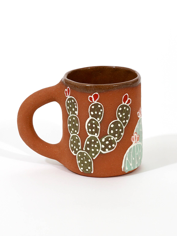 Colorful Cactus House Mug: Orange