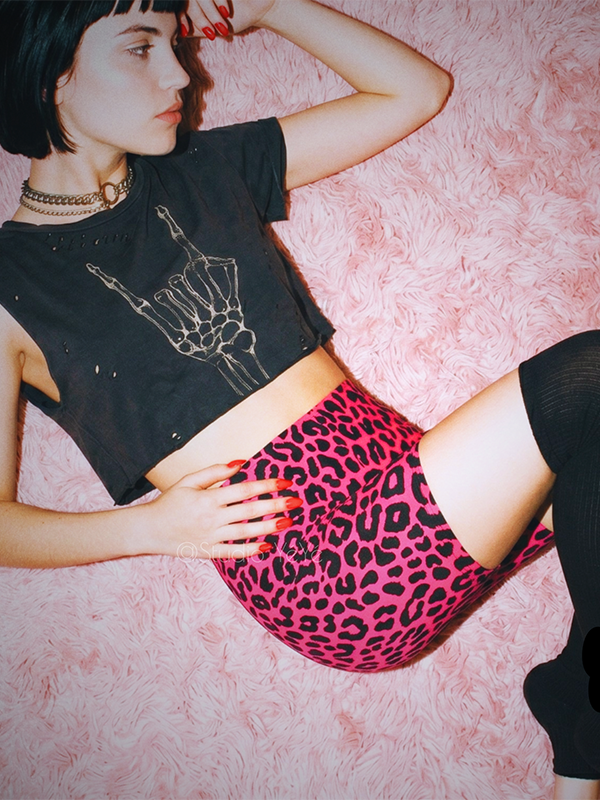Leopard Lover Bike Shorts: Flamingo Pink