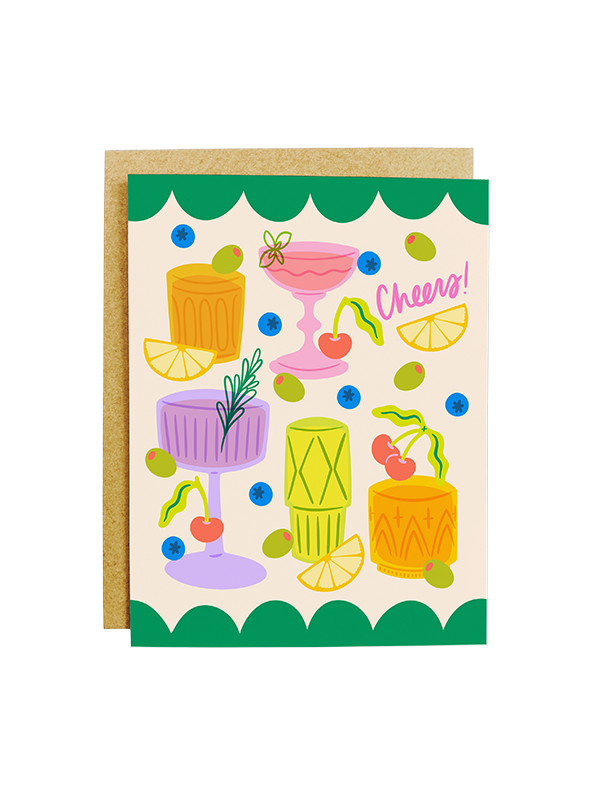 Vintage Cocktails Cheers Card