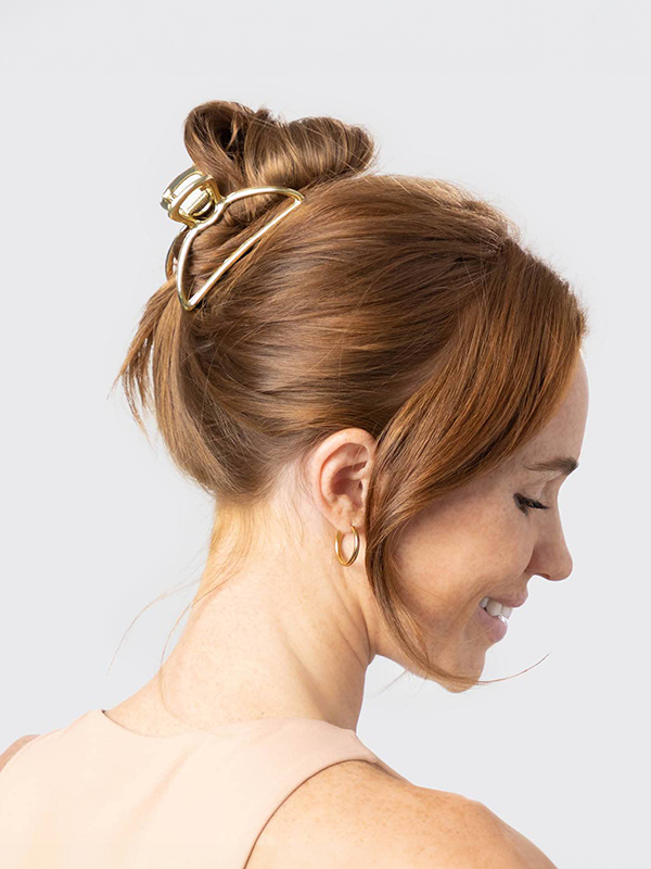 Open Shape Claw Clip: Gold