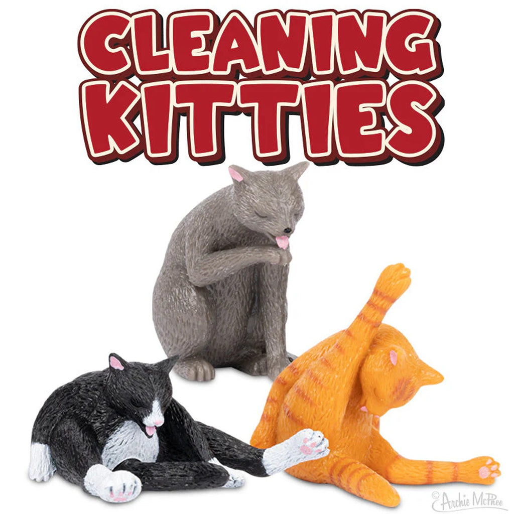 A set of adorable Cleaning Kitties figurines, each depicting a cute cat in various cleaning poses. These playful figures are intricately designed, adding a whimsical touch to any space while showcasing the kitties’ charming personalities as they tidy up.