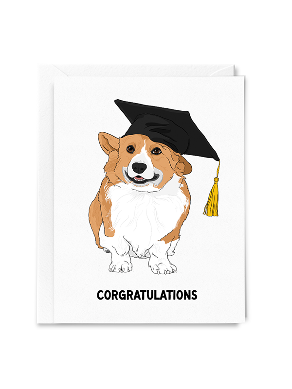 Corgratulations Corgi Graduation Card