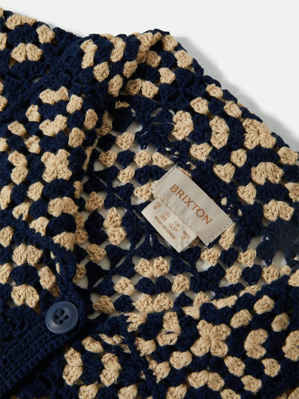 Crochet Button Down: Mood Indigo/Off White (FINAL SALE)