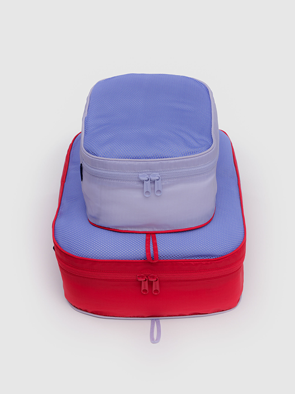 Baggu Packing Cube Set, a set of lightweight, durable cubes designed to help organize and pack your clothes and accessories efficiently for travel.