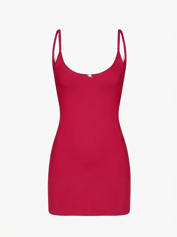Scoop Back Cami Dress: Cherry