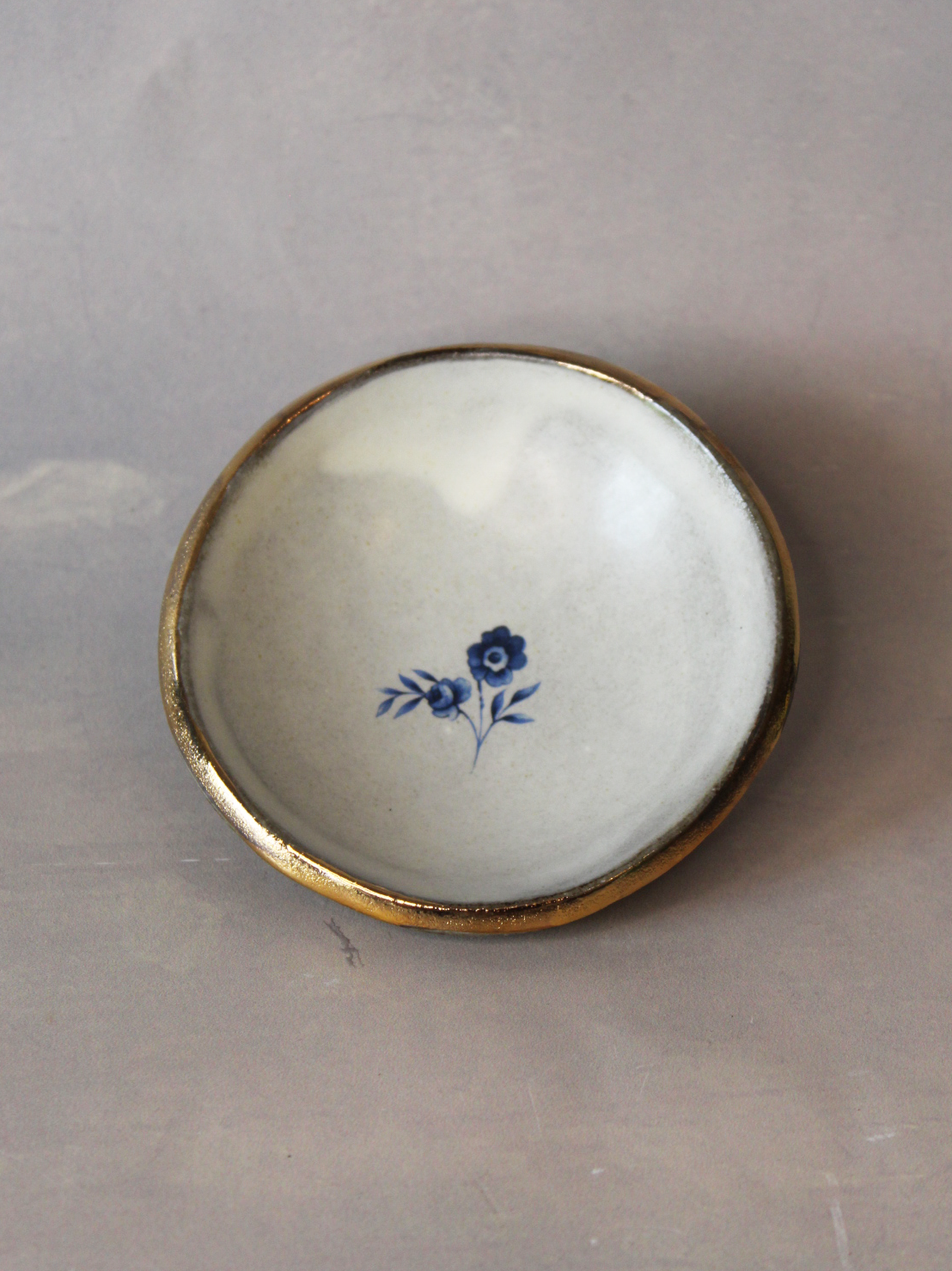 Ring Dish: Small Delft Flower (White)
