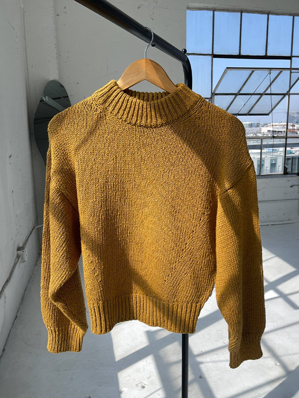 Zoe Cotton Sweater: Dijon