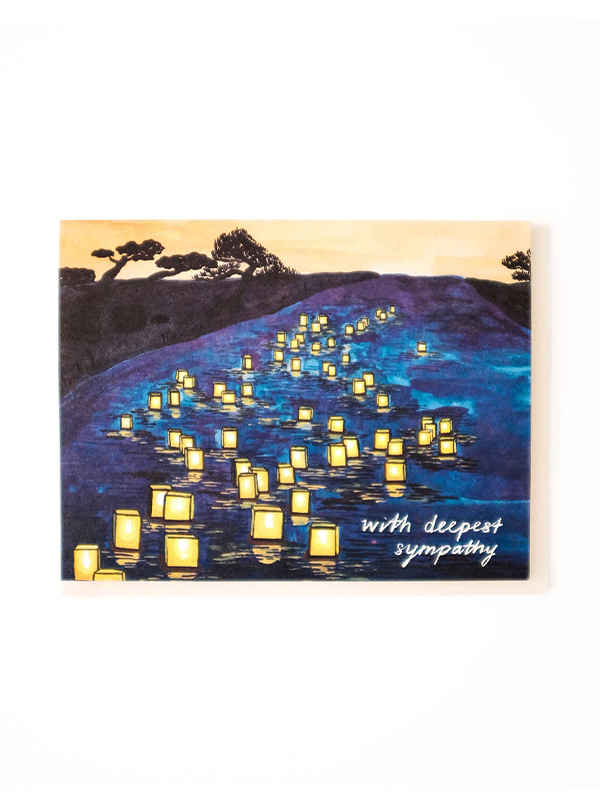 Japanese Lanterns Sympathy Card