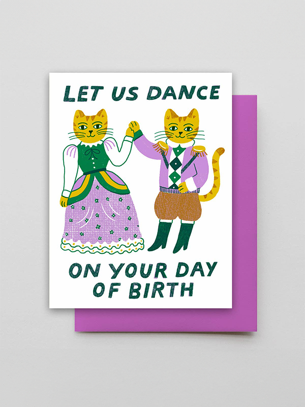Cat Dance Birthday Card