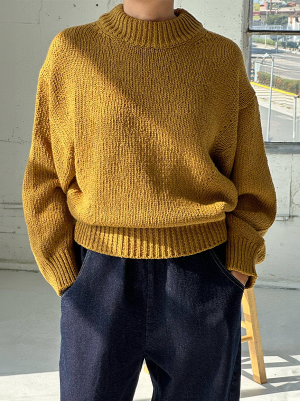 Zoe Cotton Sweater: Dijon