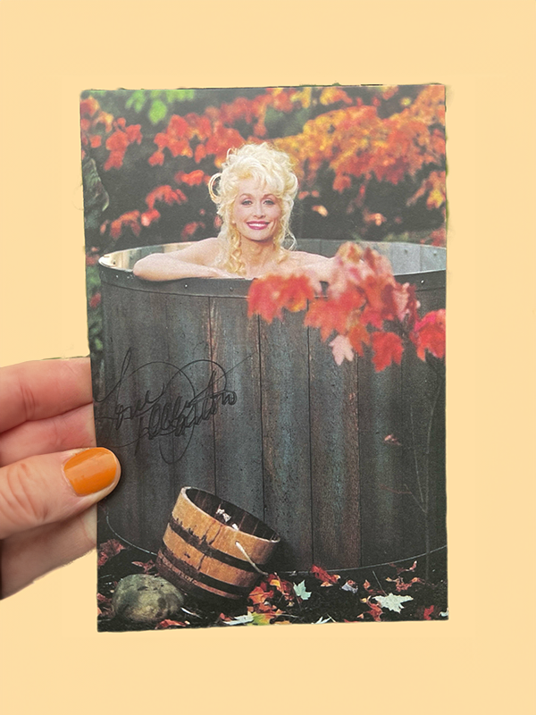 Dolly Hot Tubbin' Postcard