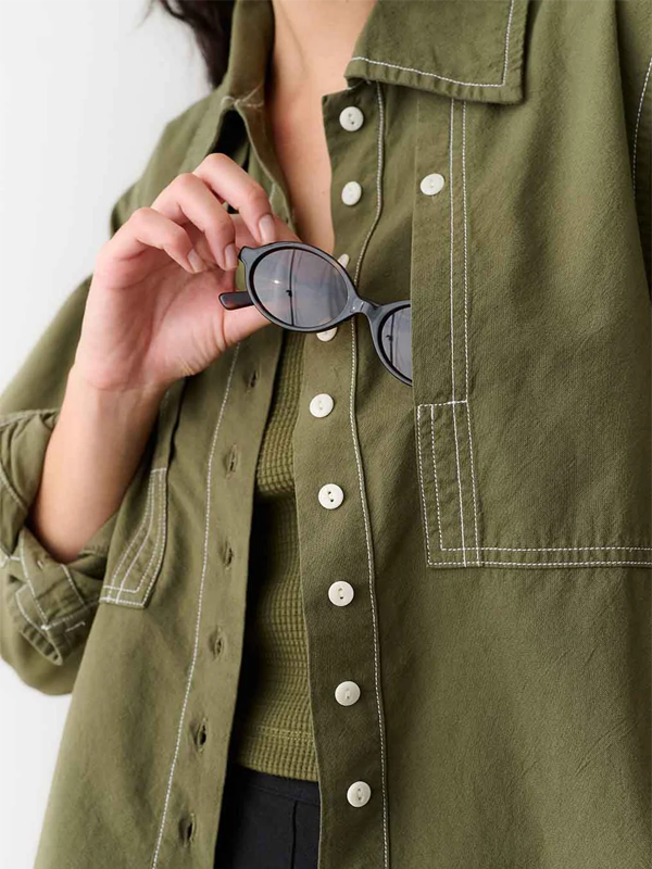 Noble Collared Shirt: Olive
