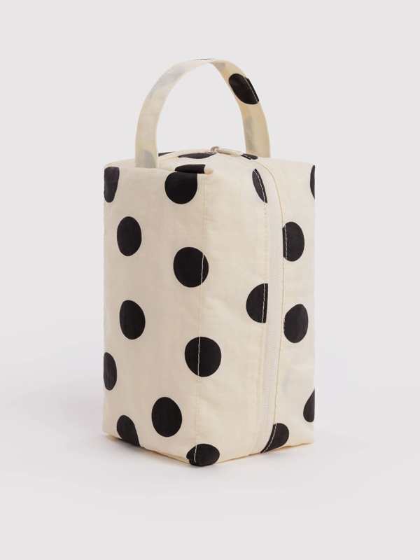 Dopp Kit: Cream and Black Polka Dot