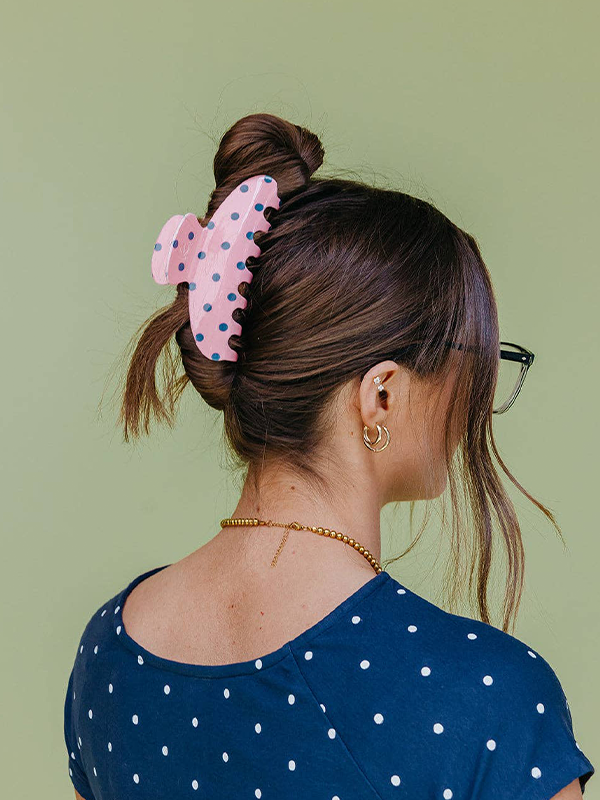 Pink & Blue Polka Dot Claw