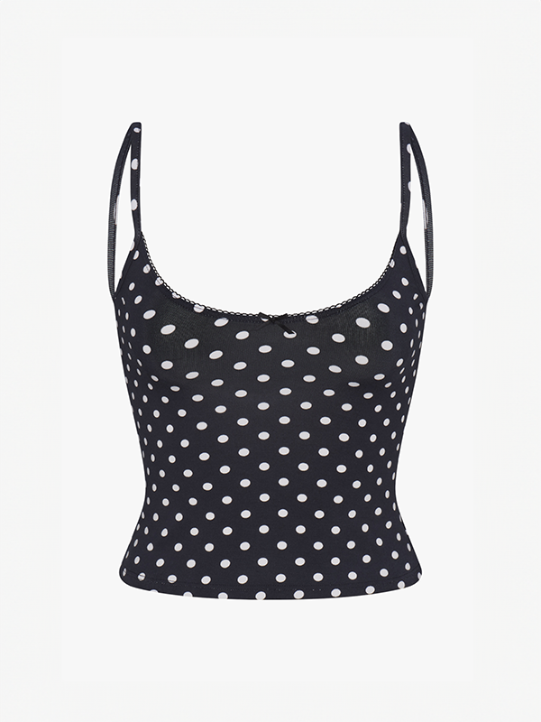 Scoop Back Cami: Domino Dot