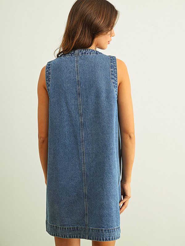 Sleeveless Denim Dress