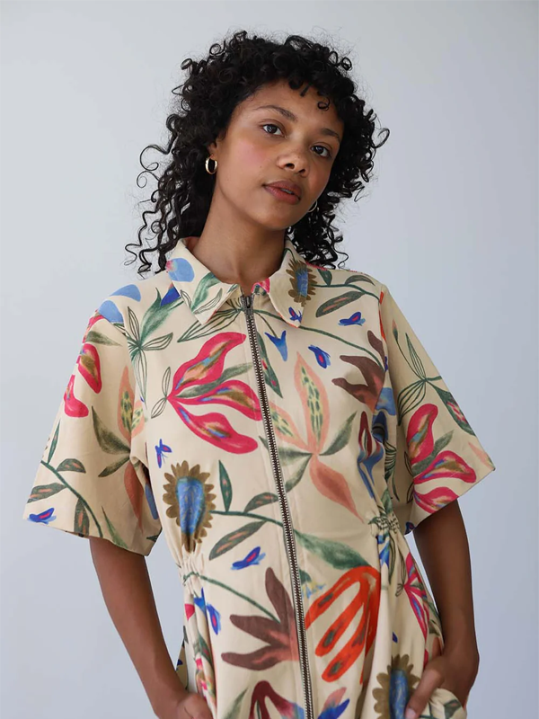 Noble Adult Long Utility Dress: Laura Burke Print