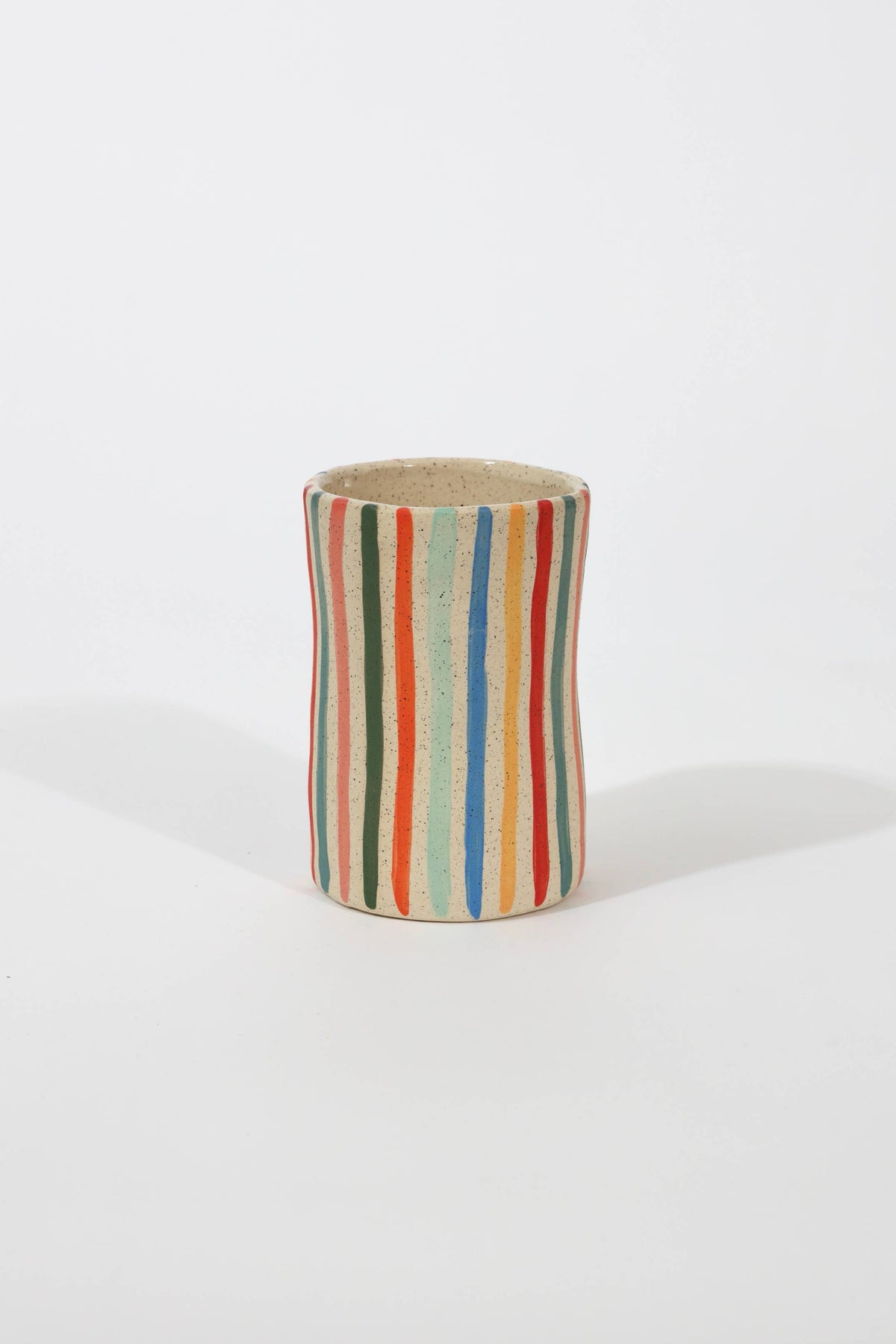 Striped Espresso Cup: White