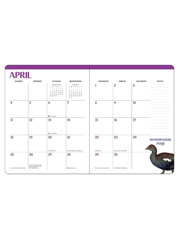 Effin' Birds 2027 Planner Calendar