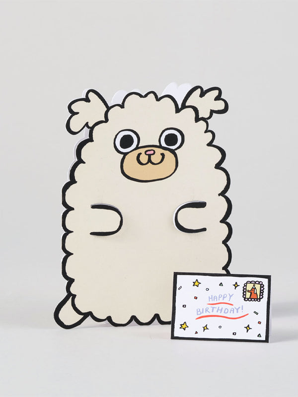 Dog with Mini Card Kids Birthday Card