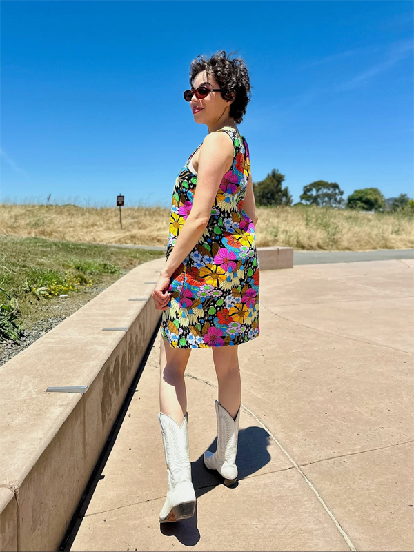 Linen Romy Dress: Cosmic Floral