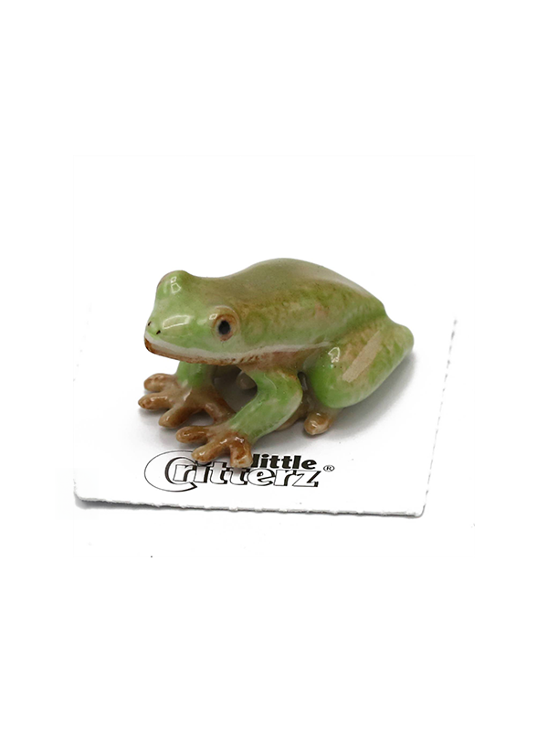 Porcelain Miniature: Pond Green Tree Frog