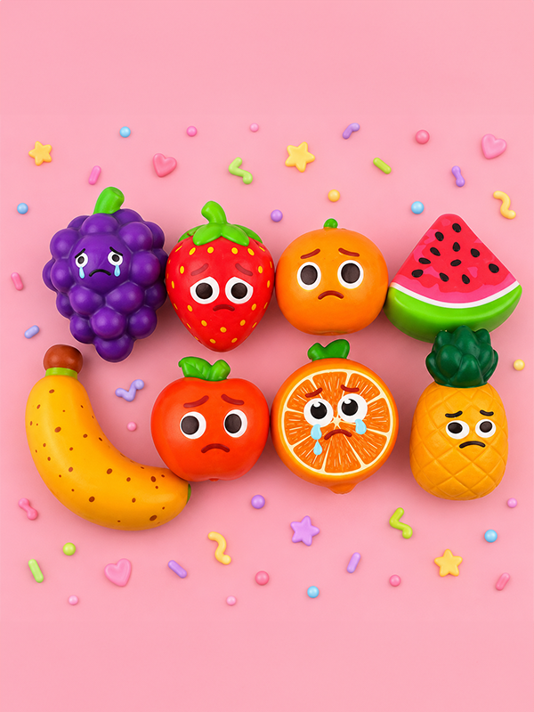 Fruit Character Squishy Toy: Assorted