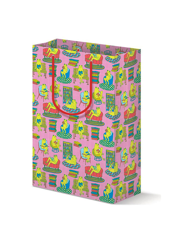 Reading Frogs Gift Bag