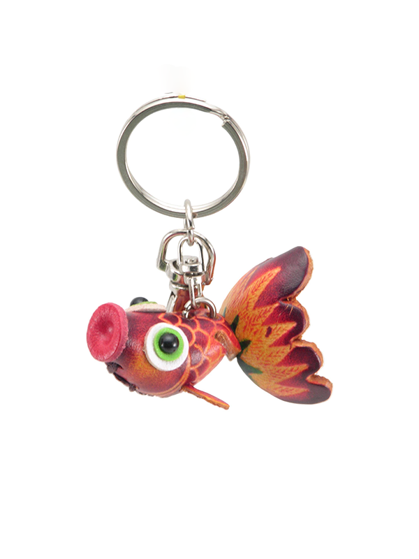 Leather Keychain: Goldfish