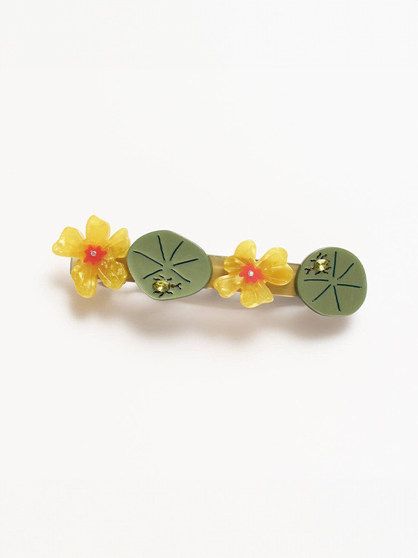 Jeweled Nasturtium French Barrette