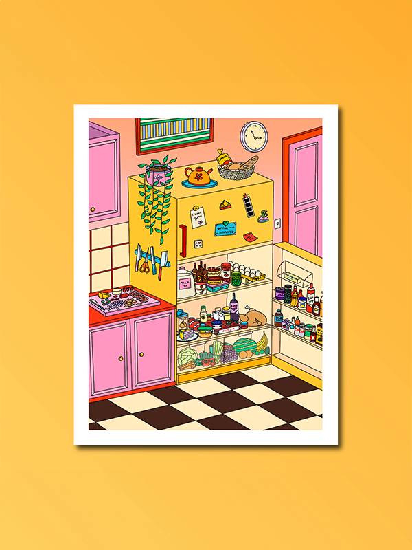 Happy Full Fridge Print: 5 x 7