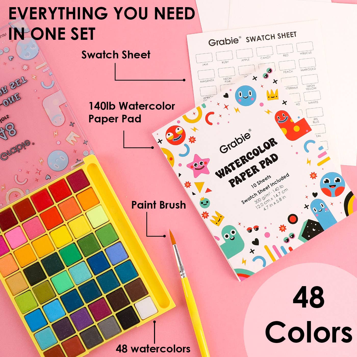 All-In-One Watercolor Set of 48