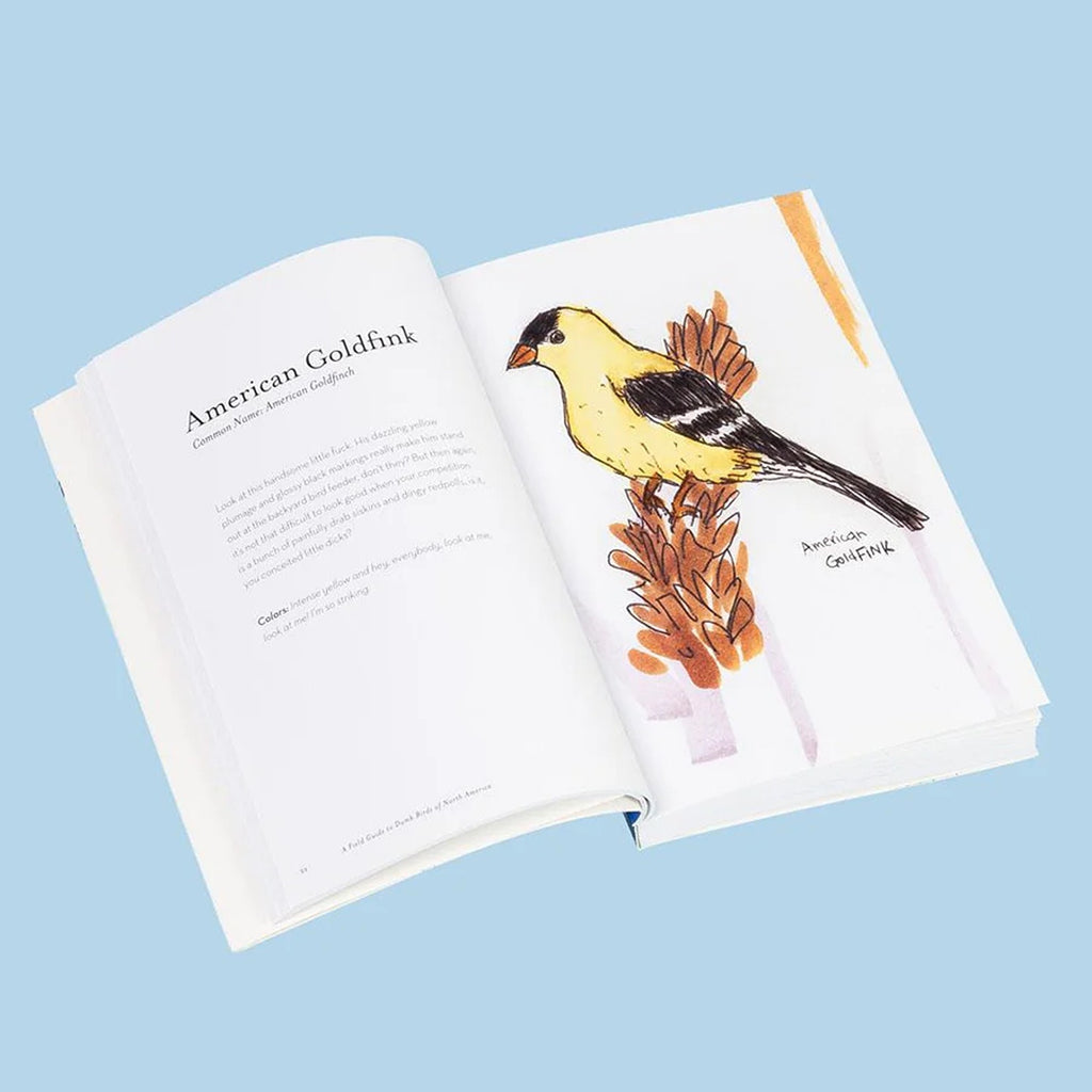 The Field Guide to Dumb Birds of America book featuring humorous illustrations and witty descriptions of various American birds, perfect for bird lovers with a sense of humor.