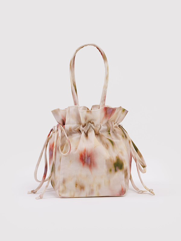 Nylon Drawstring Bag: Abstract Floral