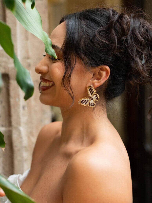 Beaded Butterfly Earrings: Theona